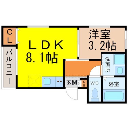 オウルージュ鶴里駅前の物件間取画像